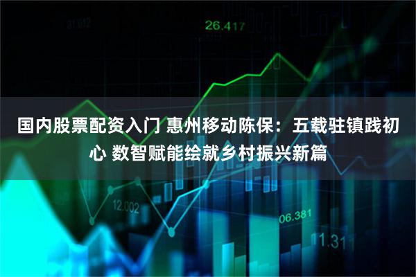 国内股票配资入门 惠州移动陈保：五载驻镇践初心 数智赋能绘就乡村振兴新篇